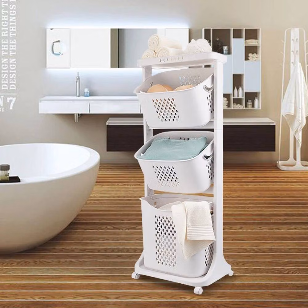 Havendro White Laundry Hamper Cart and Clothes Sorter Storage Trolley on Wheels – 2