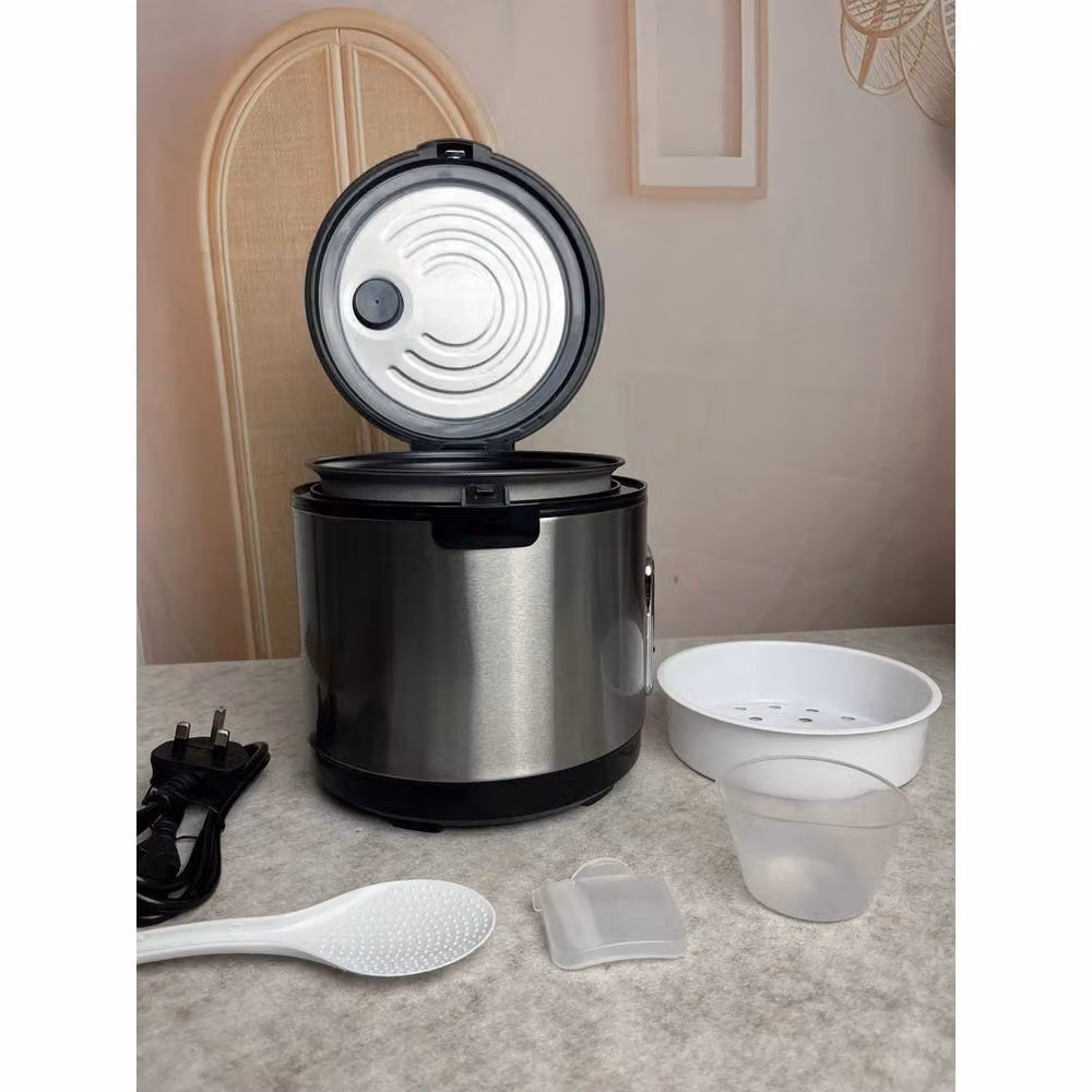 NESTLUNE Electric Rice Cooker and Steamer with Non-stick Tray and Keep Warm Function in Silver – 5