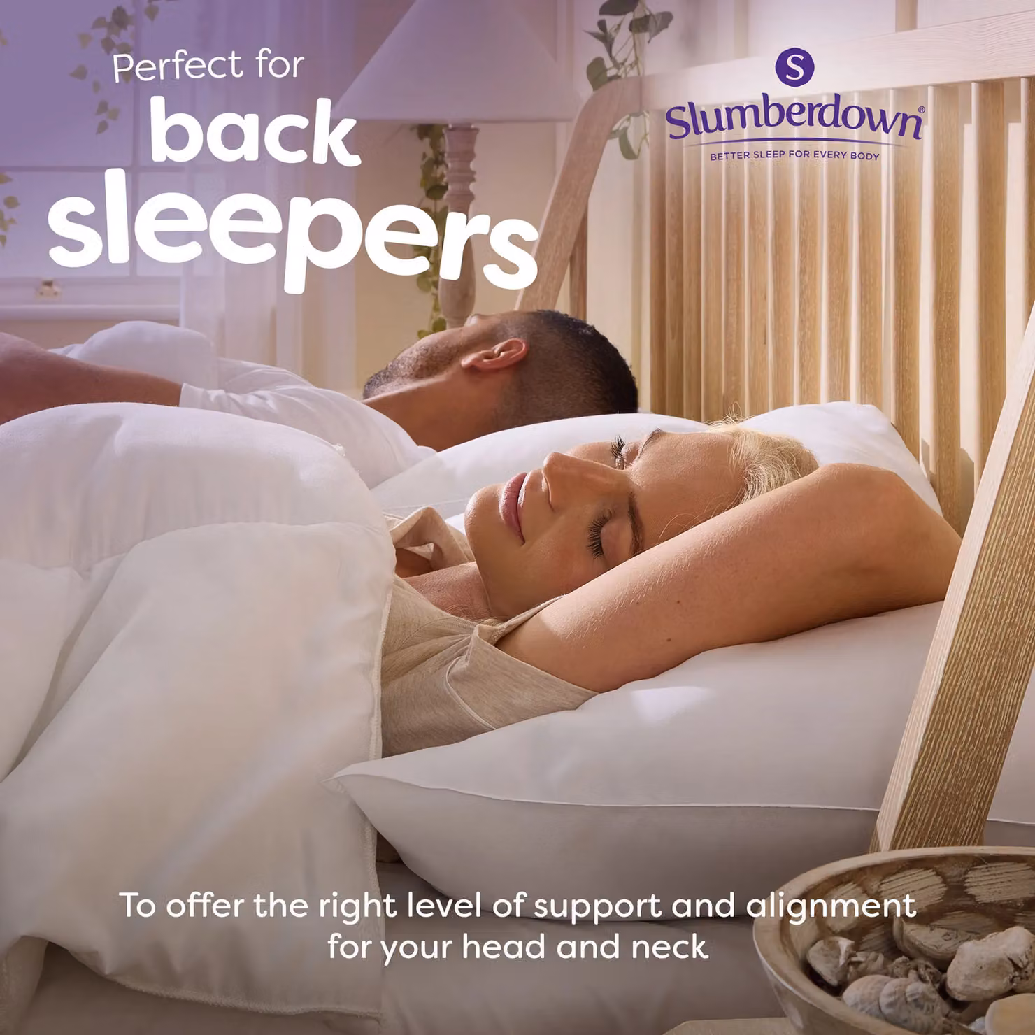 Slumberdown 2 Pack Climate Control Medium Support Hollow Fibre Pillows in White – 1