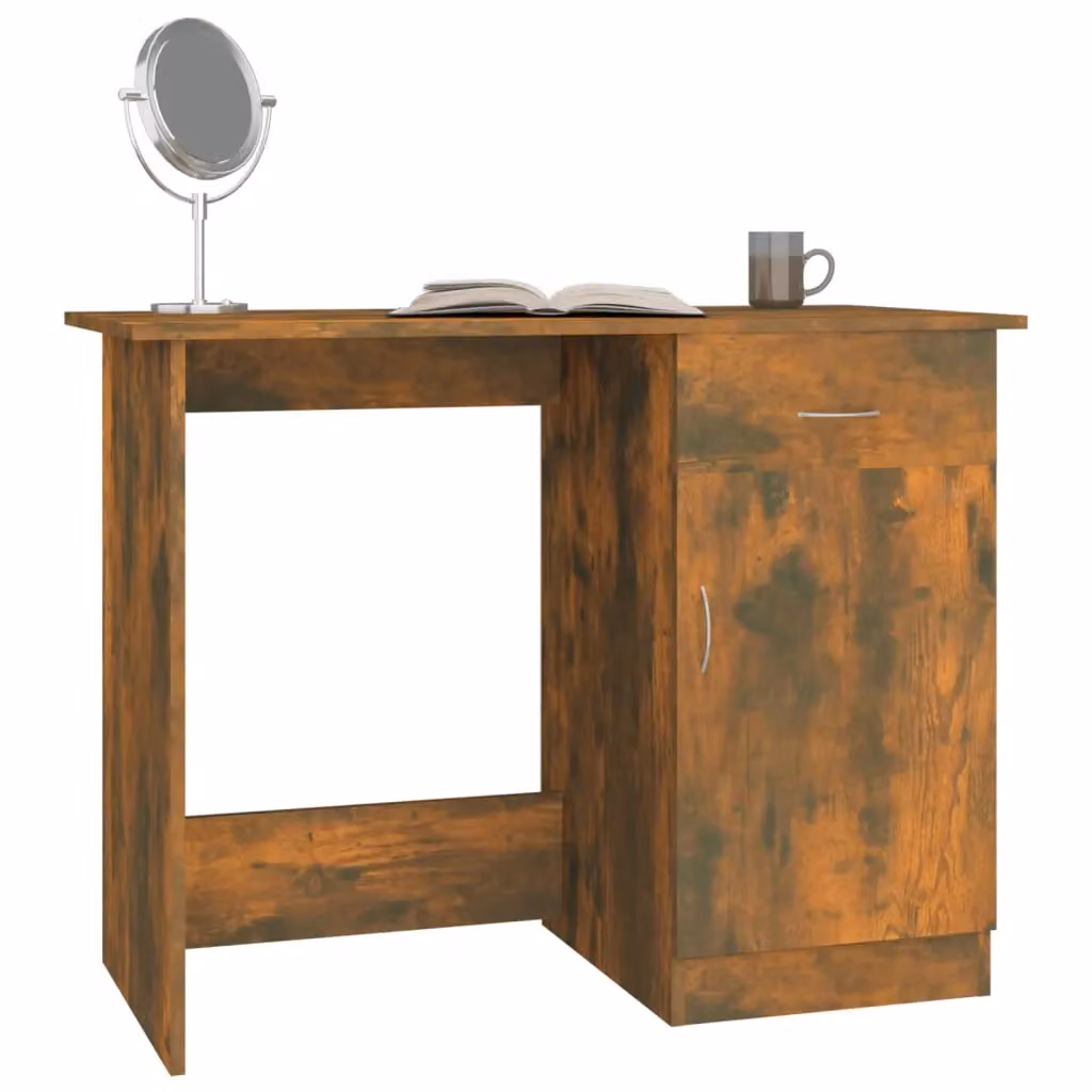 Berkfield Home Modern Writing Desk in Smoked Oak Brown, W/D/H: 100 x 50 x 76 cm – 3