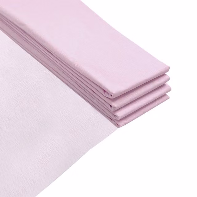 Janrax Pack of 10 Baby Pink Crepe Paper Sheets, 17GSM, W: 50 cm, L: 2 m