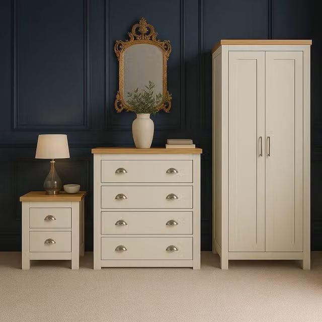 Birlea Highgate 4 Piece Wooden Bedroom Furniture Set in Cream