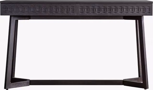 Perch & Parrow Sadie Two Drawer Mango Wood Writing Desk in Anthracite