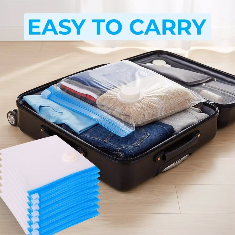 Alivio 8 Piece Waterproof Vacuum Storage Space Saving Bags with Double Zip in White, W: 70 cm x D: 50 cm – 2