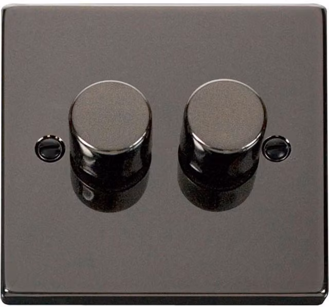 SE HOME Black Flush Dimmer Light Switch with Modern Plastic Plate