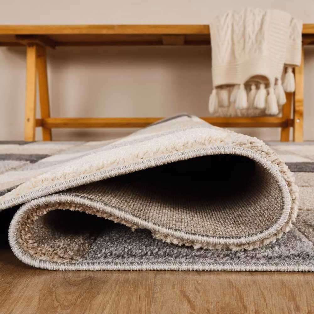 Desire Rugs Santiago Modern Geometric Carved Runner Rug, Beige, W: 60 cm, L: 220 cm – 4