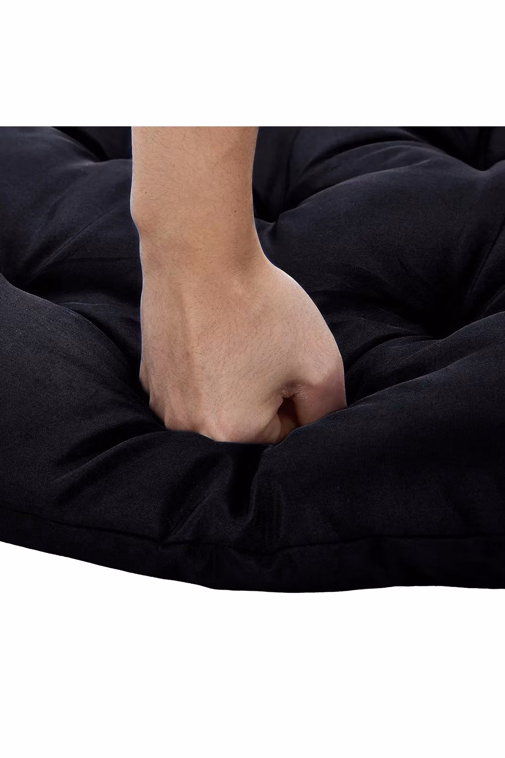 Living and Home Waterproof Non-Slip Rectangular Bench Seat Cushion in Black, W: 120 cm, D: 50 cm – 3