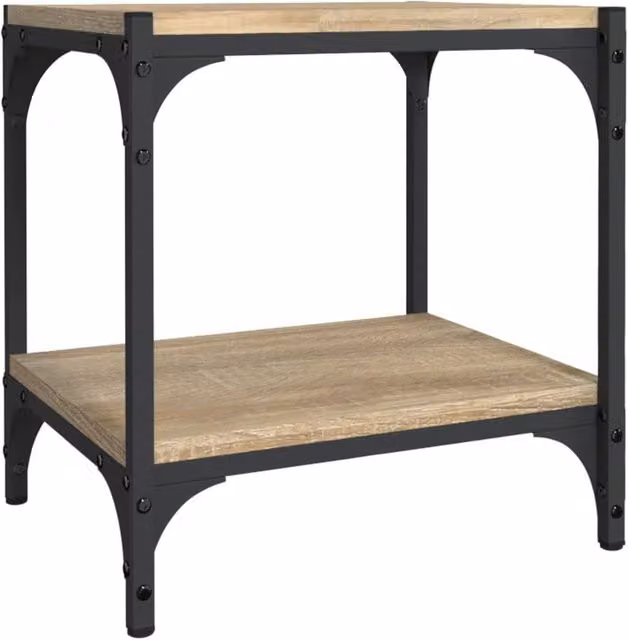 Berkfield Home Industrial TV Cabinet in Sonoma Oak and Beige, W/D/H: 40 x 33 x 41 cm