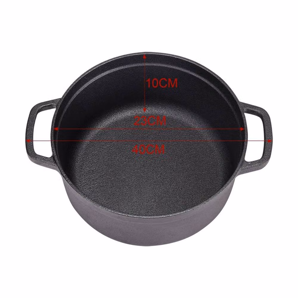 FLAVORA 3.5L Black Cast Iron Dutch Oven Casserole Pot – 2