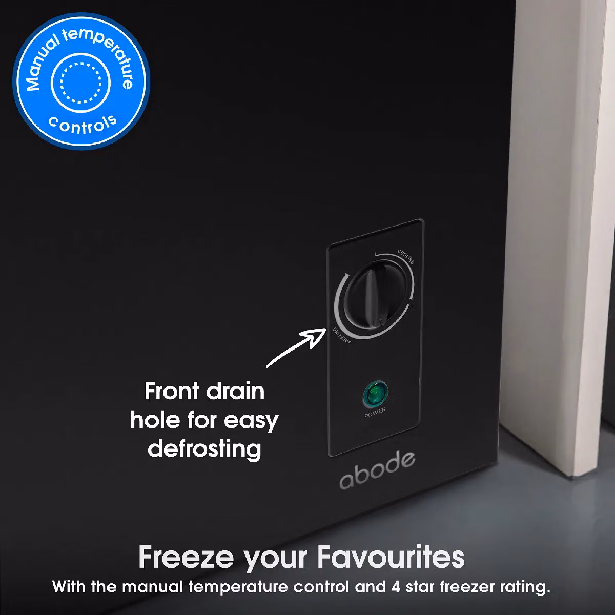 Abode 198L Freestanding Chest Freezer in Black – 6