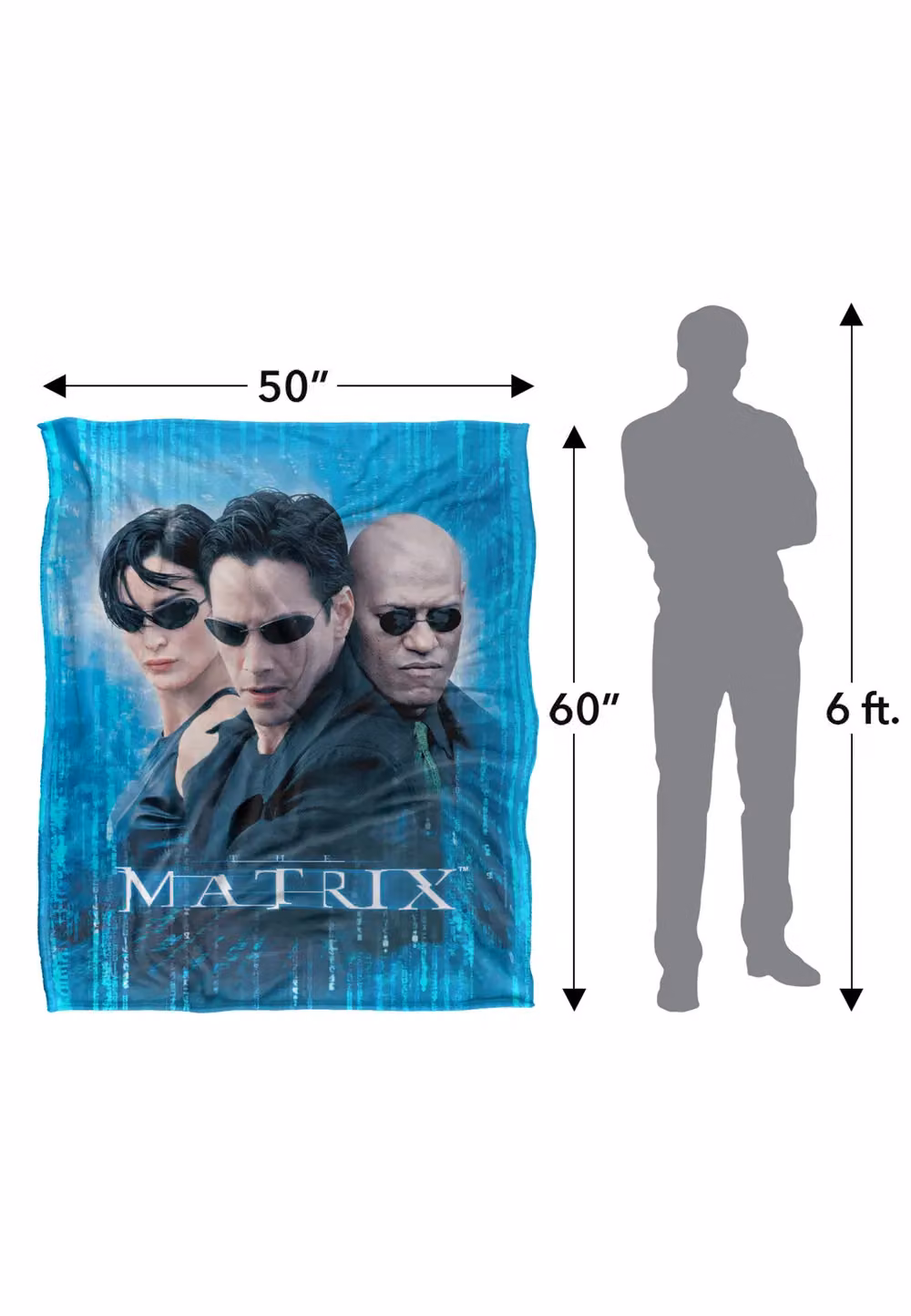 Warner Brothers The Matrix Silky Touch Super Soft Throw Blanket in White, W: 152 cm, D: 127 cm – 2
