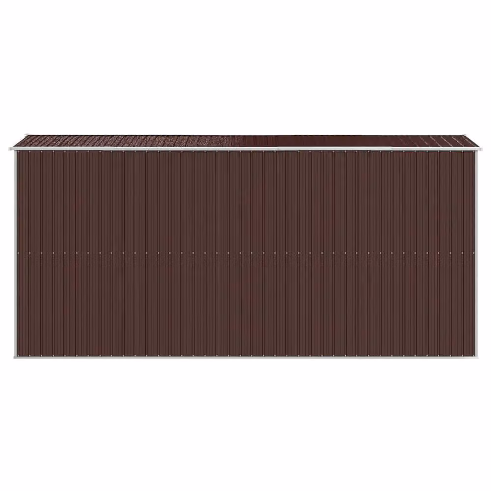Berkfield Home Garden Shed in Dark Brown, Galvanised Steel with Sliding Doors, W: 192 cm, D: 440 cm, H: 223 cm – 4