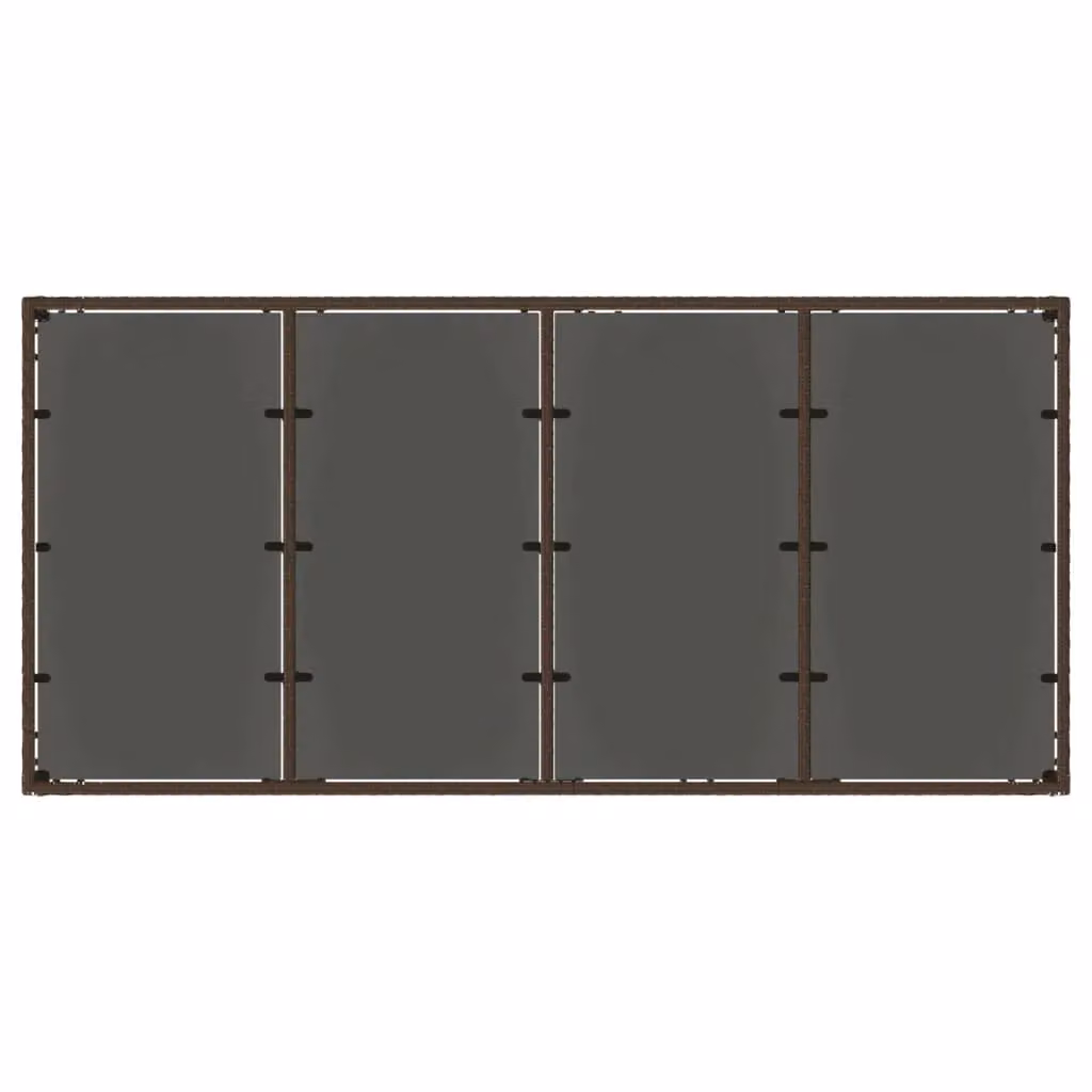 Berkfield Home Brown Poly Rattan Garden Table with Glass Top, W/D/H: 190 x 90 x 75 cm – 3