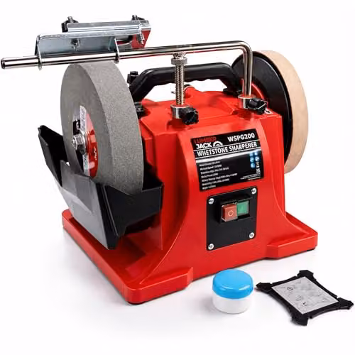 Lumberjack 200mm Whetstone Wet Bench Grinder and Chisel Sharpener, Red – 1