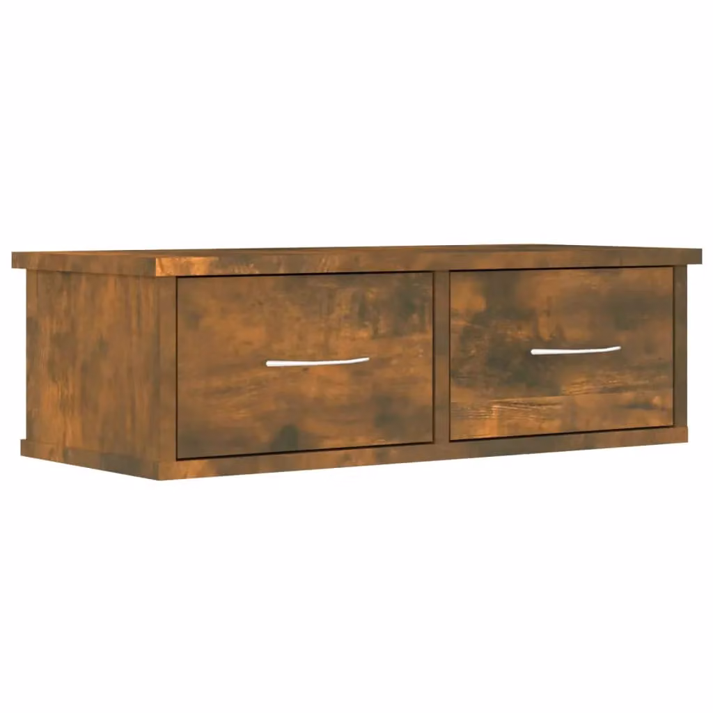 Berkfield Home Smoked Oak Wall Cabinet, Brown, W: 60 cm, D: 26 cm, H: 18.5 cm – 2