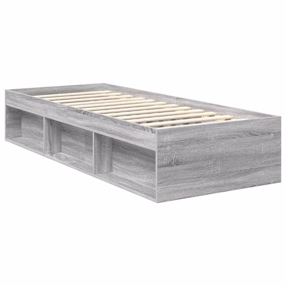 Berkfield Home Sonoma Bed Frame in Grey Solid Pine Wood, W: 75 cm, L: 190 cm – 2