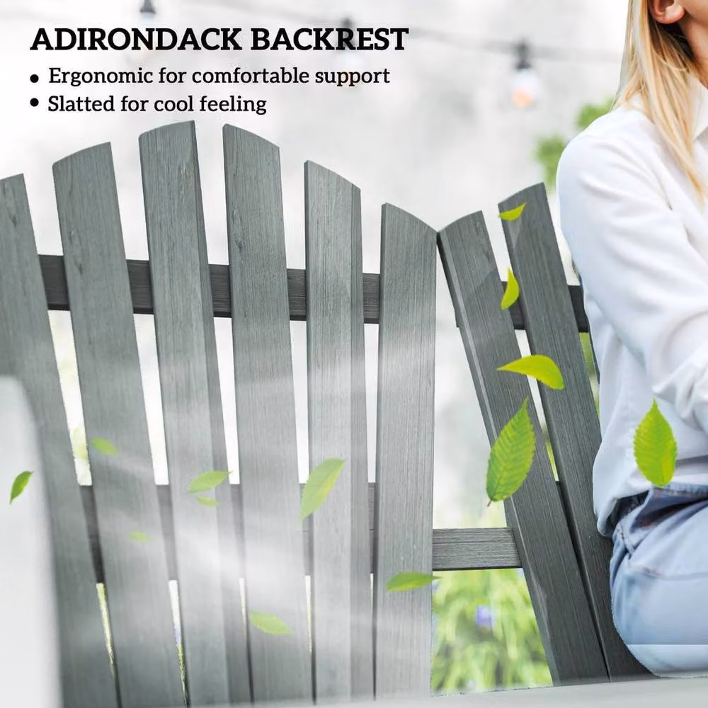 EONLION 2 Seater Grey Wooden Garden Bench – 2