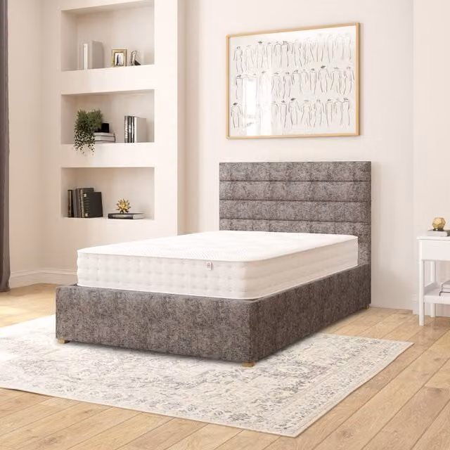 Aspire Kelly Upholstered Ottoman Storage Bed in Anthracite Grey Velvet, 120 x 200 cm