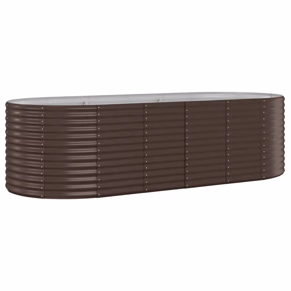 Berkfield Home Garden Brown Powder-coated Steel Raised Bed W/D/H: 249 x 100 x 68 cm – 2
