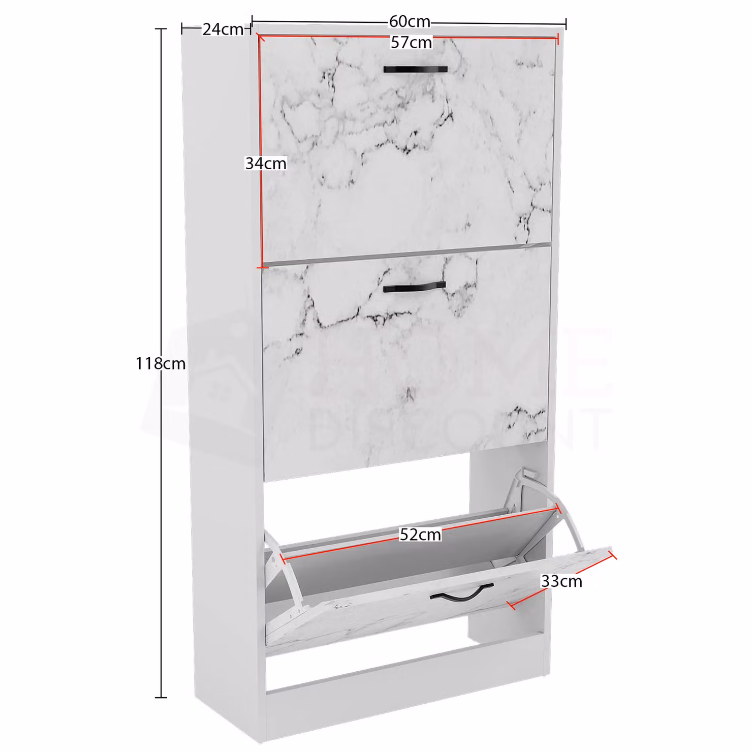 Vida Designs Modern 3 Drawer Shoe Cabinet Organizer in White – 2