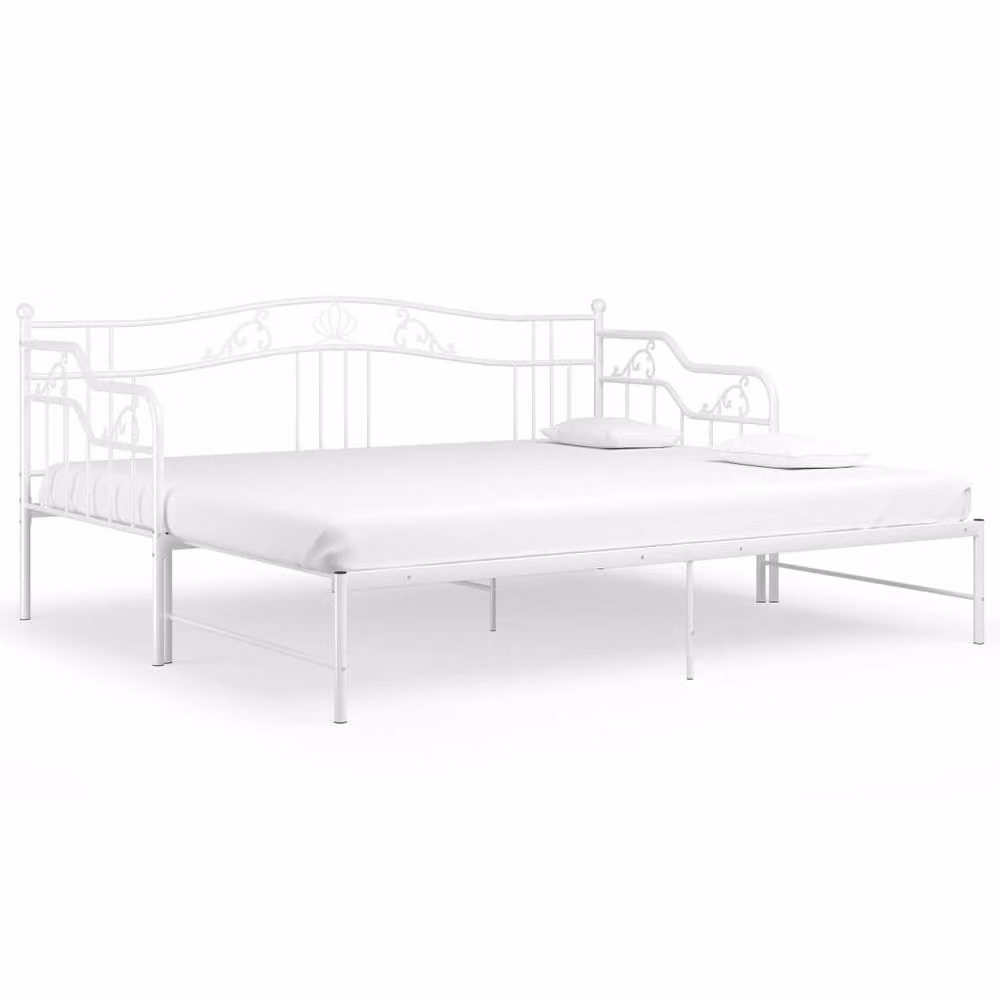 Berkfield Home Modern White Metal Pull-out Sofa Bed Frame W: 90 cm, L: 200 cm – 2