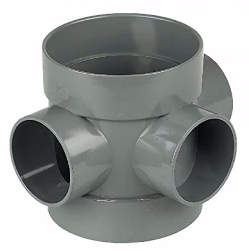 FloPlast 110mm Soil Ring Seal Short Boss Pipe, Grey