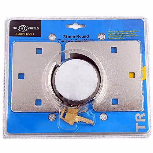Xample Heavy Duty Security Hasp and Padlock Set in Silver with 73mm Stainless Steel Shackle – 2