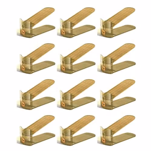 Hygrad Pack of 12 Gold Acrylic Shoe Slot Organisers, W/D/H: 25.4 x 9.5 x 7 cm