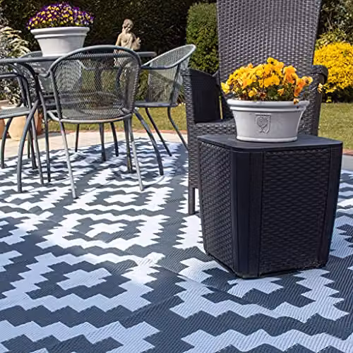 Valiant Geometric Grey Waterproof Outdoor and Indoor Garden Rug, W/D: 180 x 120 cm – 8