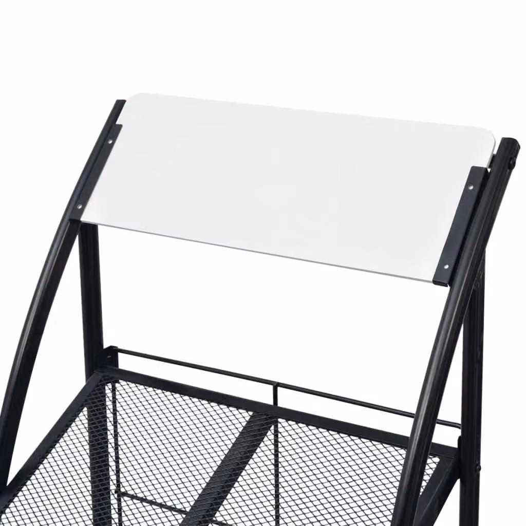 Berkfield Home Modern Freestanding Magazine Rack in Black and White, W/D/H: 47 x 40 x 134 cm – 3