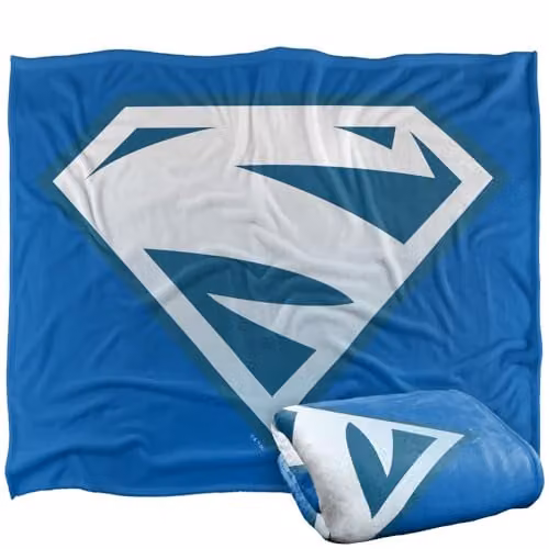 Warner Bros. Superman Shield 1997 Super Soft Fleece Throw Blanket, Multicolour, W: 127.0 cm, D: 127.0 cm, H: 152.4 cm