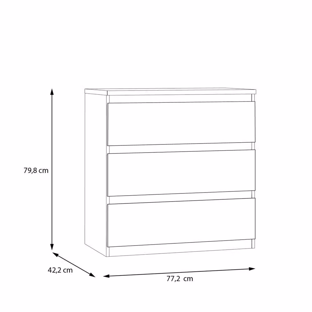 Furniture To Go Edmore 3 Drawer Chest in Light Grey – 3