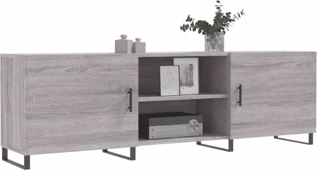Berkfield Home Modern Grey Sonoma TV Cabinet W/D/H: 150 x 30 x 50 cm – 1