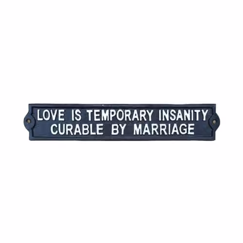 Gifts Direct 2 U Black Metal Rectangular Wall Plaque with Typography for Wedding Decor – 1