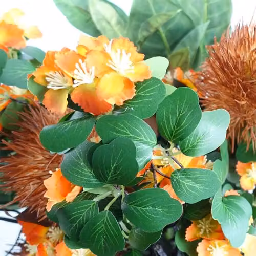 Orange Leaf Design Artificial Floral Tabletop Arrangement – 4