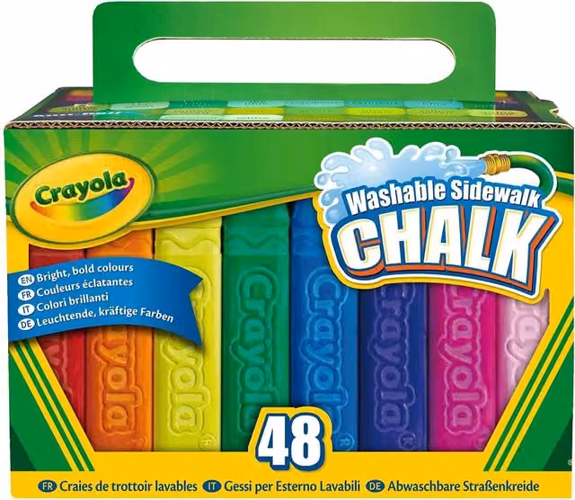Crayola Washable Sidewalk Chalk Set, 48 Pieces, Multicolour and Red