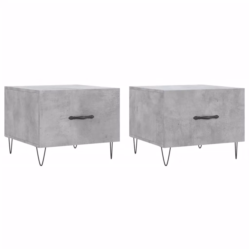 Berkfield Home Set of 2 Concrete Grey Industrial Coffee Tables, W/D/H: 50 x 50 x 40 cm – 2