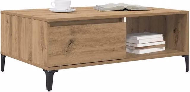 Berkfield Home Traditional Artisan Oak Coffee Table, Brown, W: 90 cm, D: 60 cm, H: 35 cm