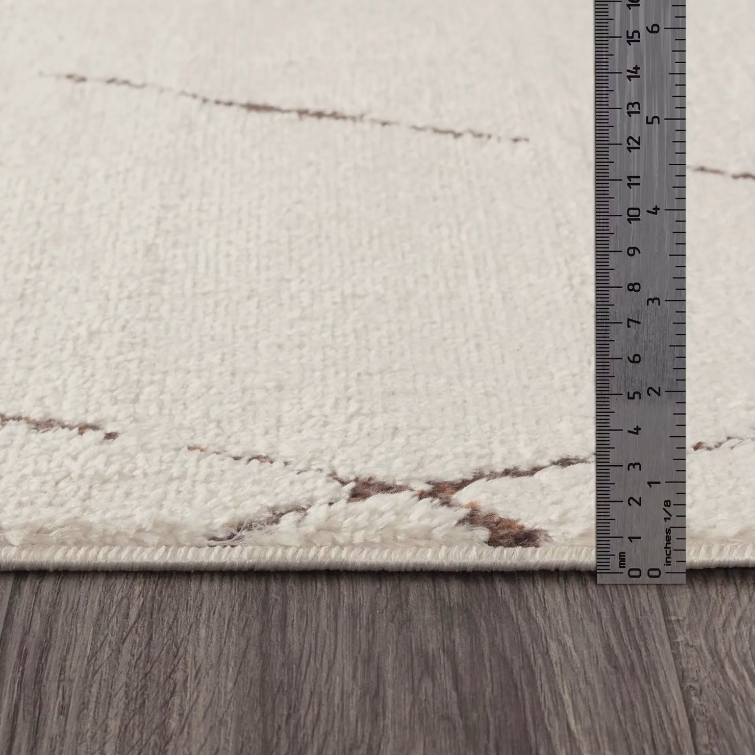 Livabliss Freud Modern High Pile Rug in Ivory and Brown, W: 200 cm, D: 275 cm – 2
