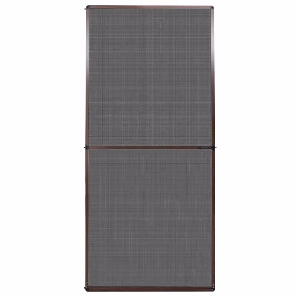 Berkfield Home Brown Hinged Fibreglass Insect Screen for Doors W: 100 cm, H: 215 cm – 2