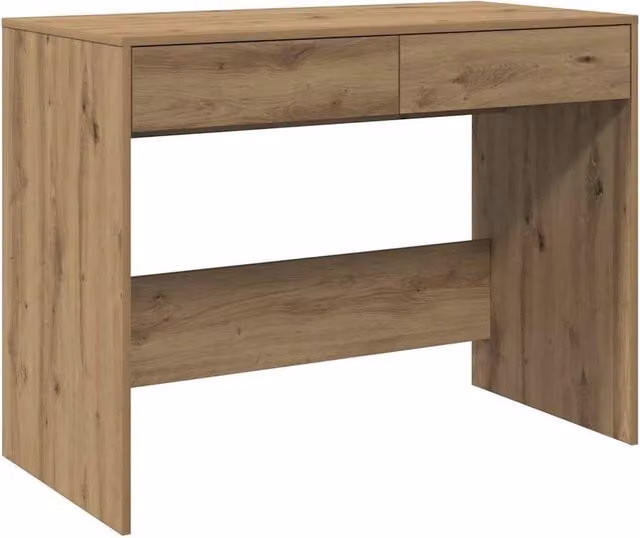 Berkfield Home Artisan Oak Writing Desk in Brown, W/D/H: 101 x 50 x 76.5 cm