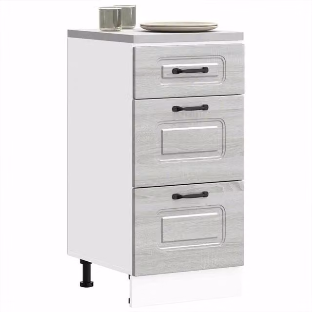 Berkfield Home Kalmar Grey Sonoma Kitchen Base Cabinet in Engineered Wood – 1