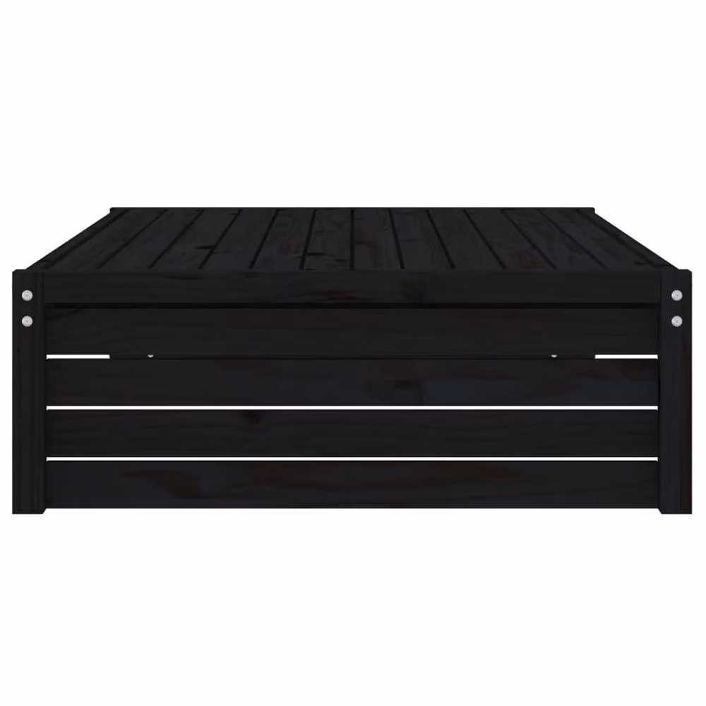 Berkfield Home Beautiful Garden Footstool in Black Solid Pine, W: 120 cm, D: 84 cm, H: 30 cm – 3