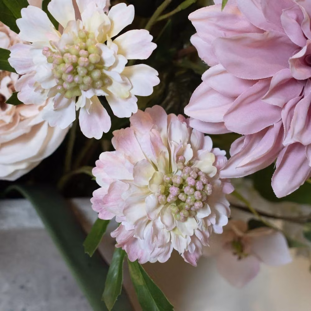 Lemon Pavilion Furniture and Decor Pale Pink Artificial Scabious Flower Stem – 2