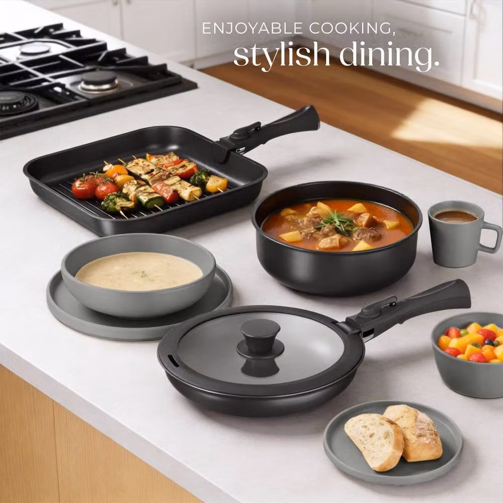 tectake Kitchen Starter Set Una/Parma in Multicolour and Black – 5