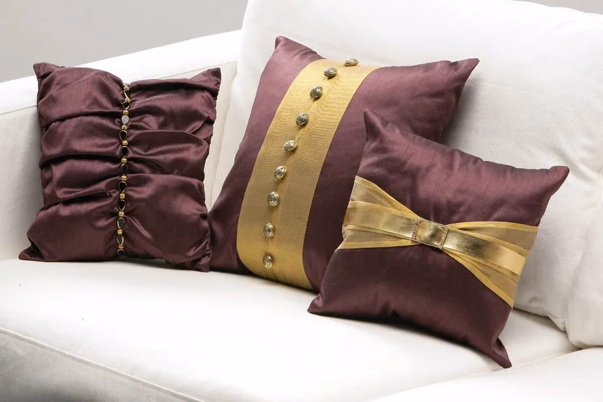 Orsina Brown Polyester Square Cushion – 2