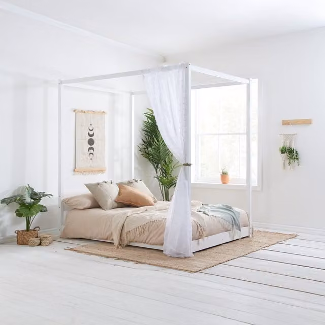 Birlea Darwin Four Poster Double Bed in White