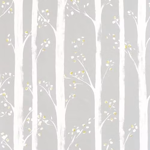 Arthouse Pretty Trees Botanical Floral Wallpaper in Grey and Ochre