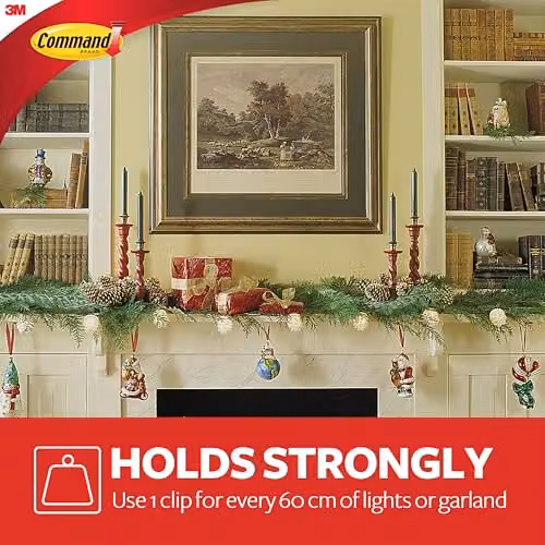 3M Command Decorating Clips with 20 Mini Hooks and 24 Small Strips in Transparent and White – 4