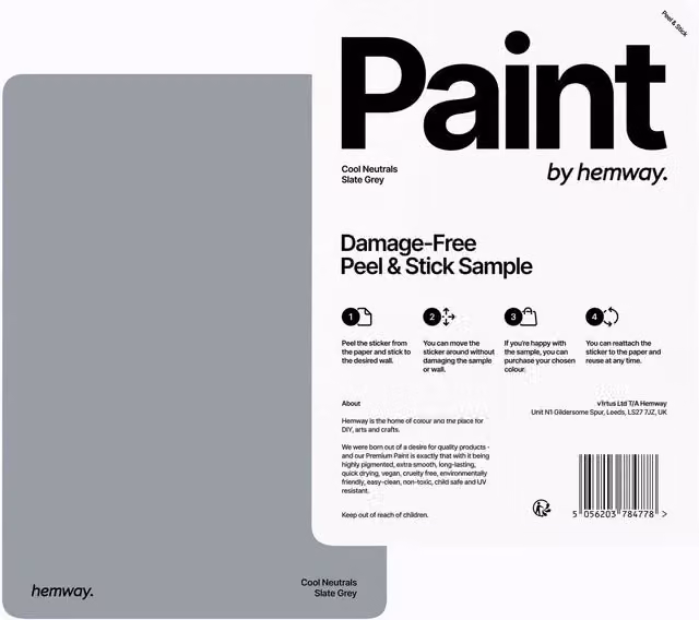 Hemway Chalk Paint A5 Sample Swatch in Slate Grey
